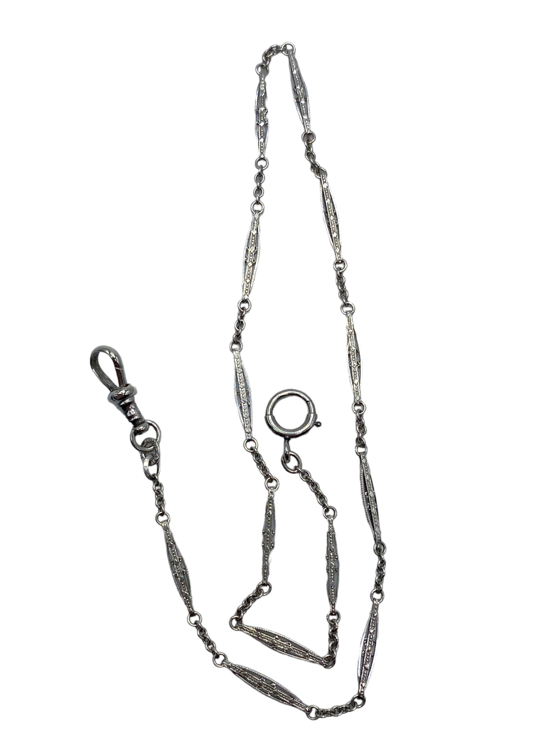 14k White Gold Watch Chain