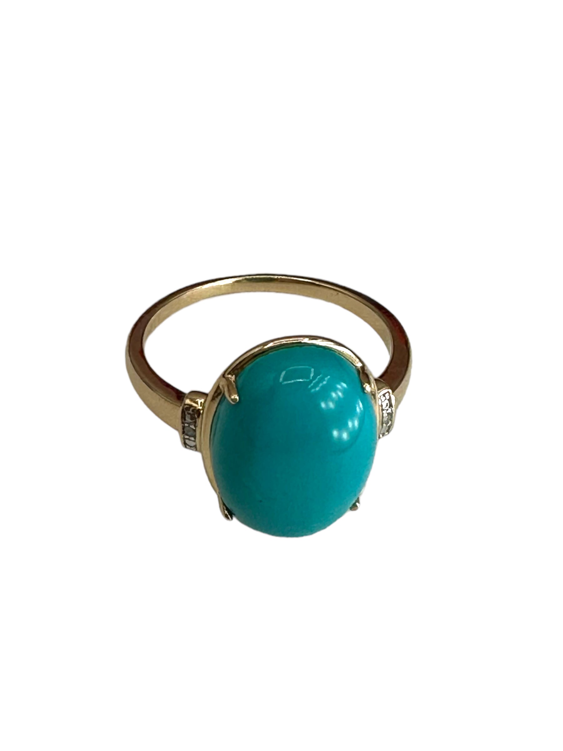 14k Turquoise Diamond Ring