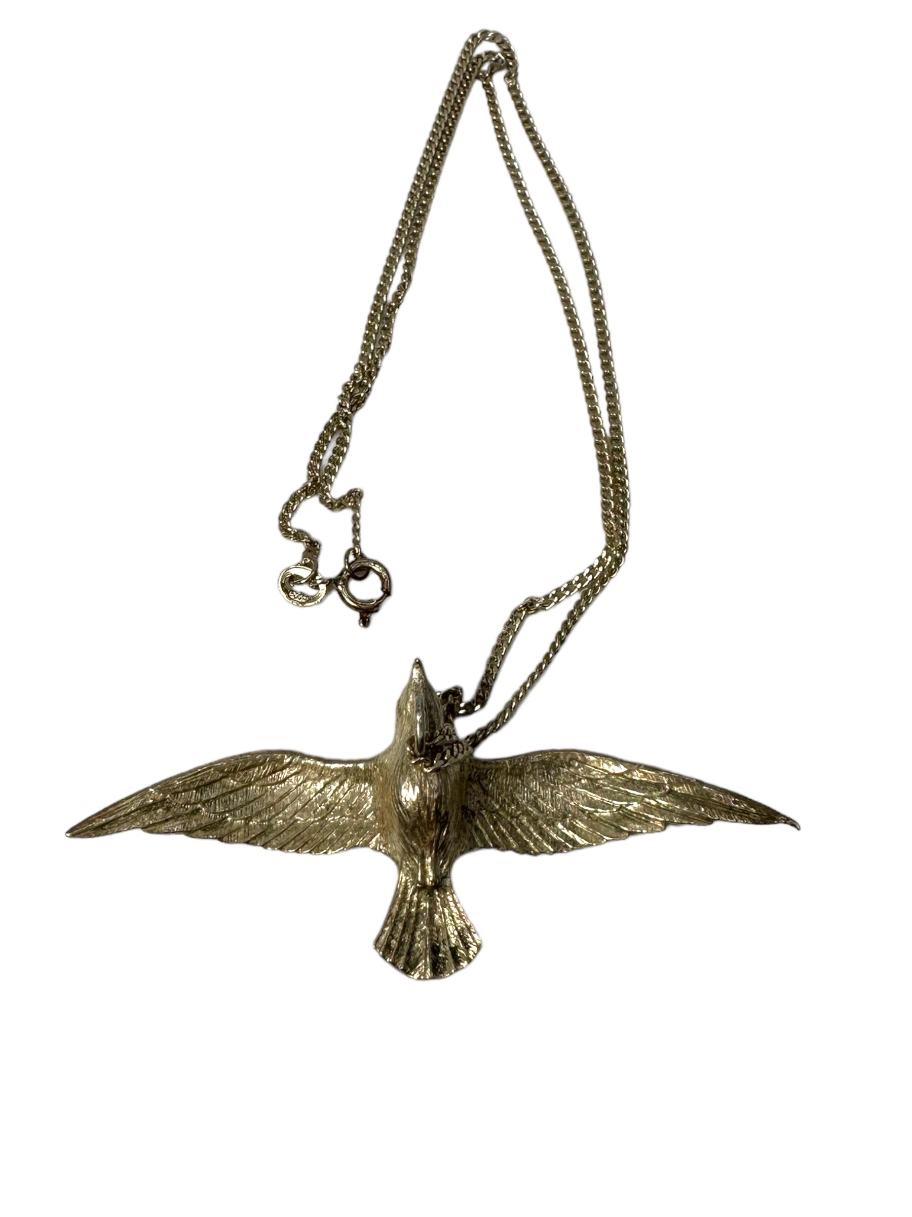 Sterling Silver Seagull Pendant Necklace