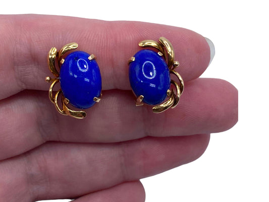 14k Lapis Earclips