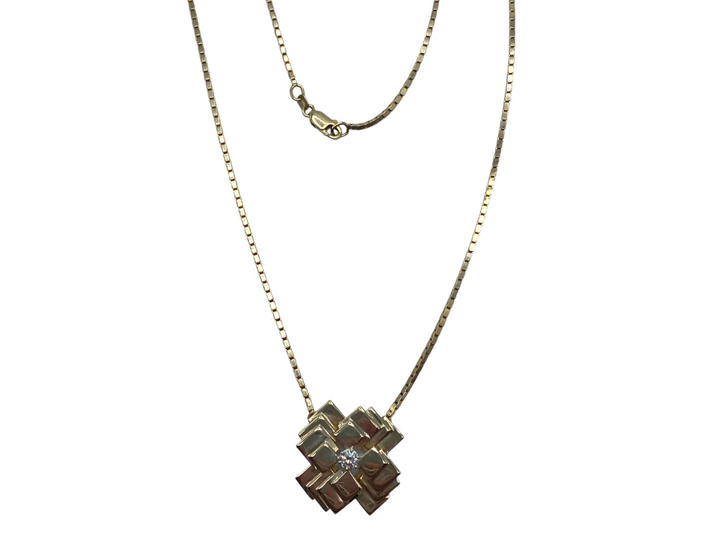 14k Geometric Pendant Necklace