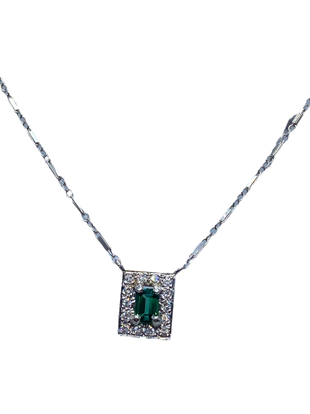 14k Tourmaline Diamond Necklace
