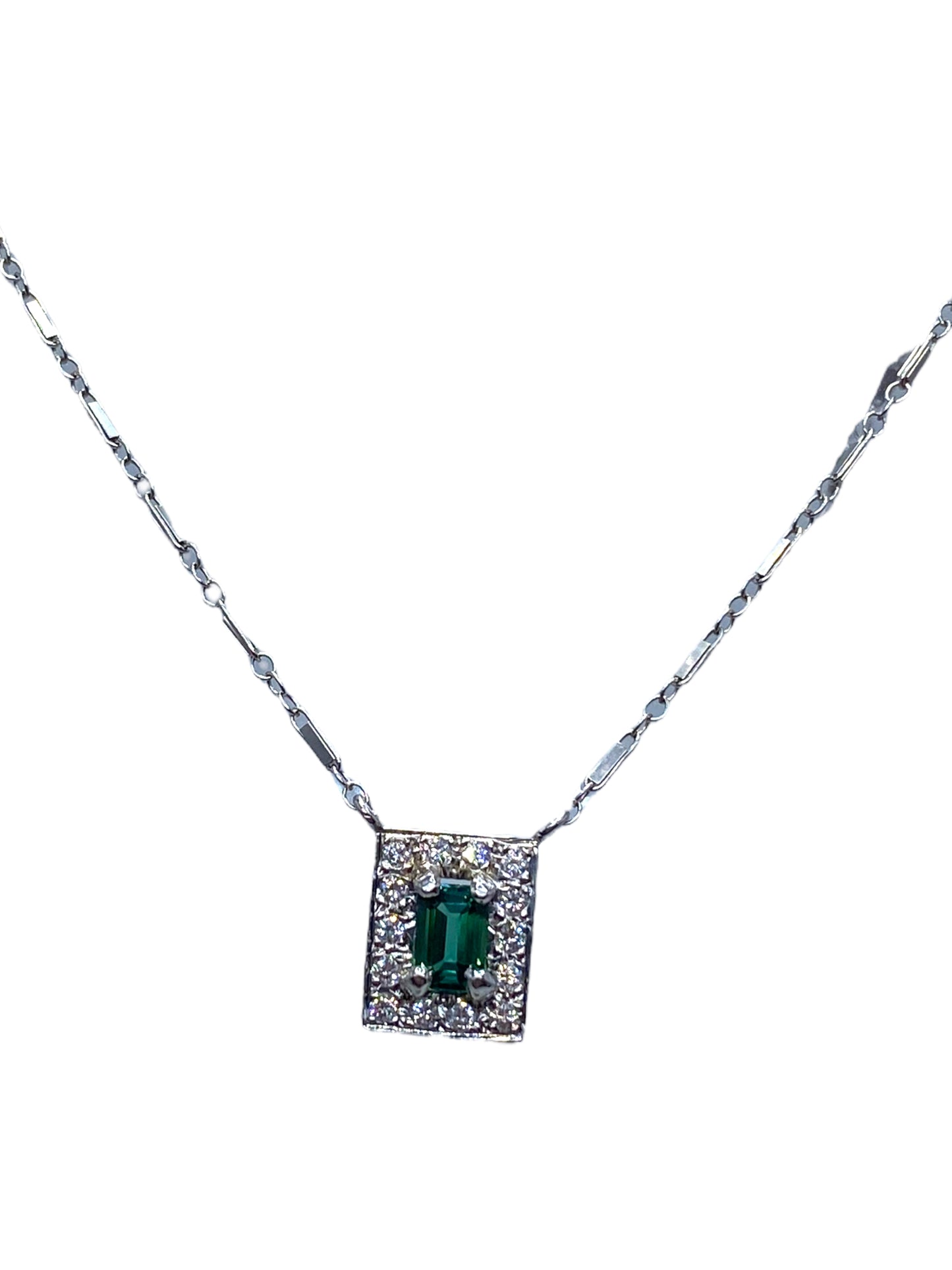 14k Tourmaline Diamond Necklace