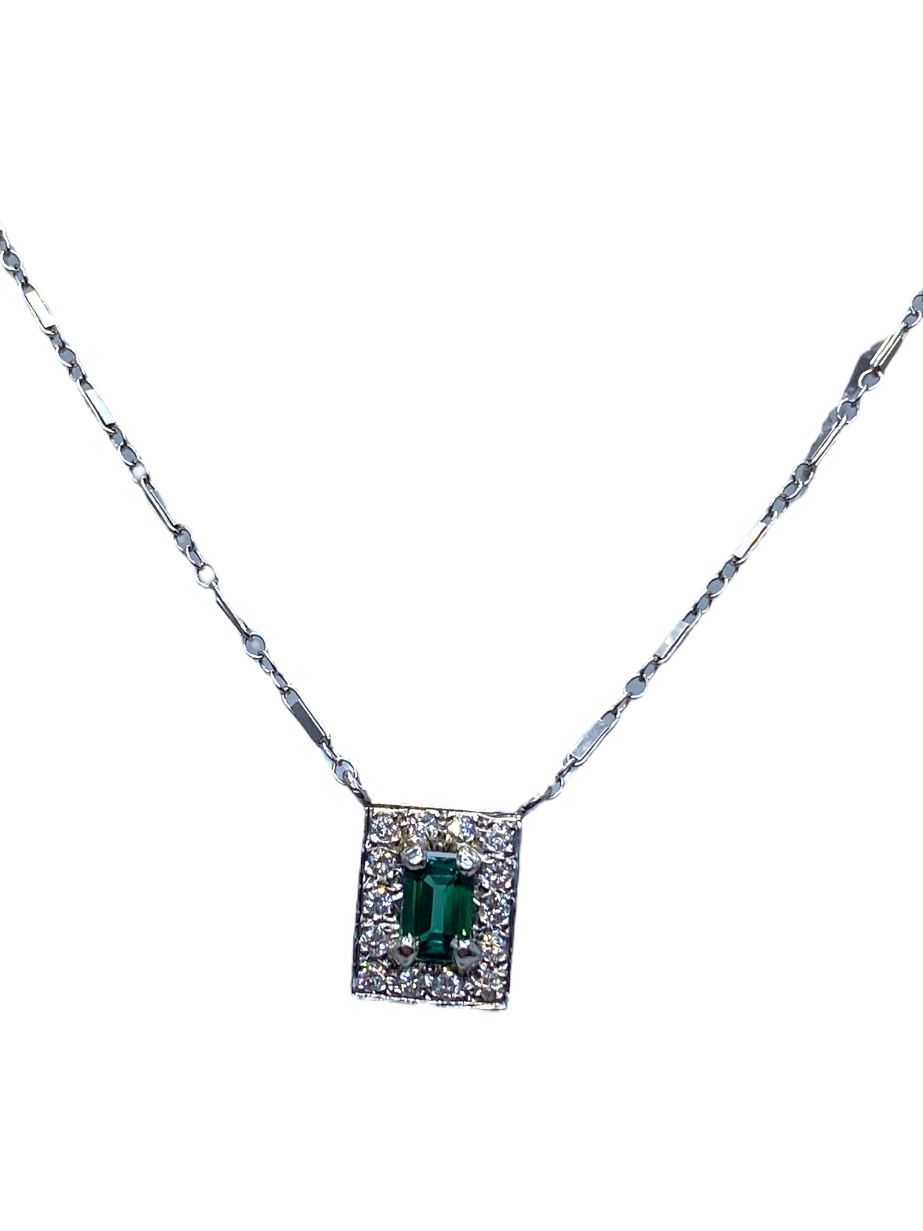 14k Tourmaline Diamond Necklace
