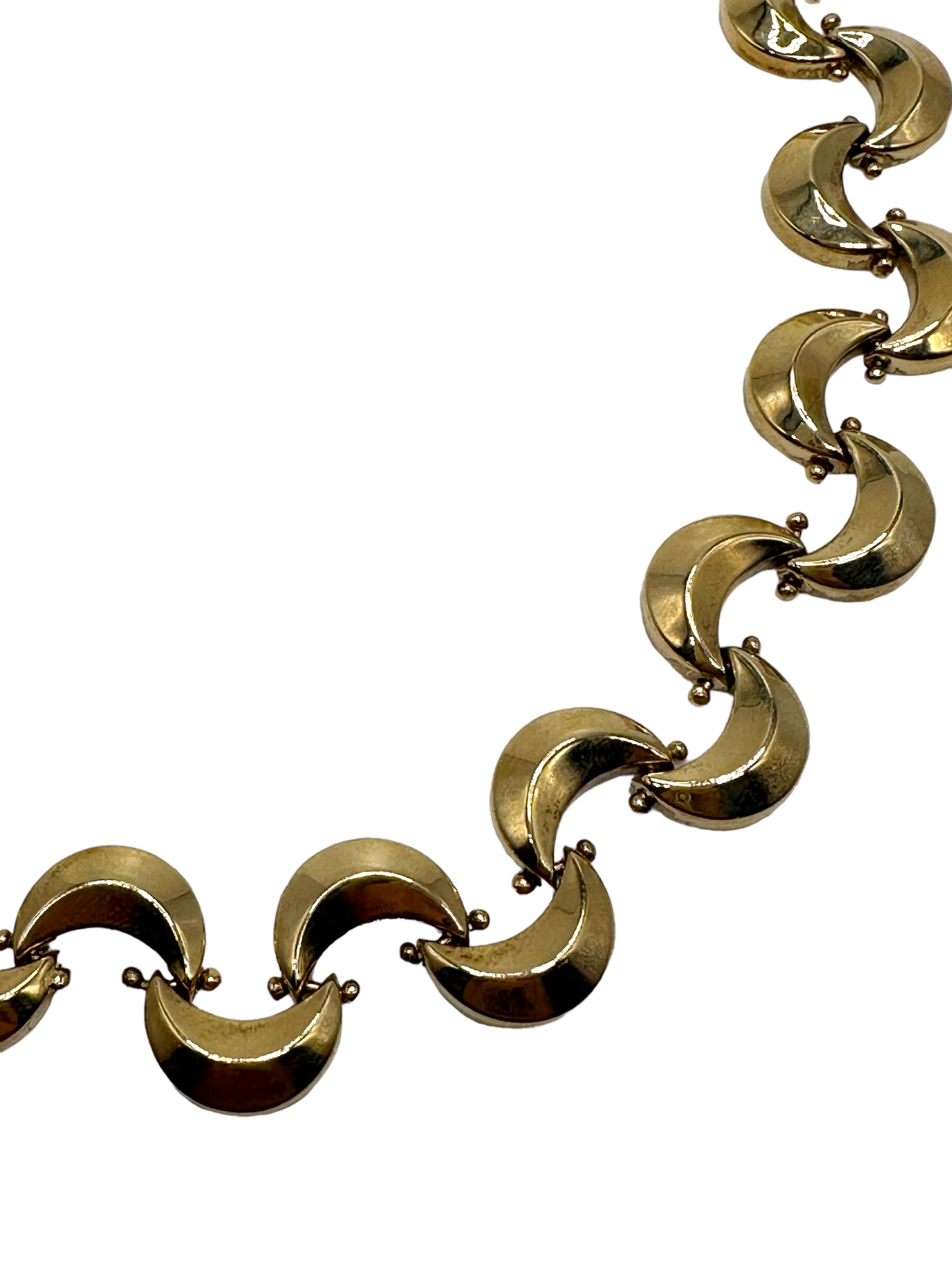 14k Crescent Link Necklace
