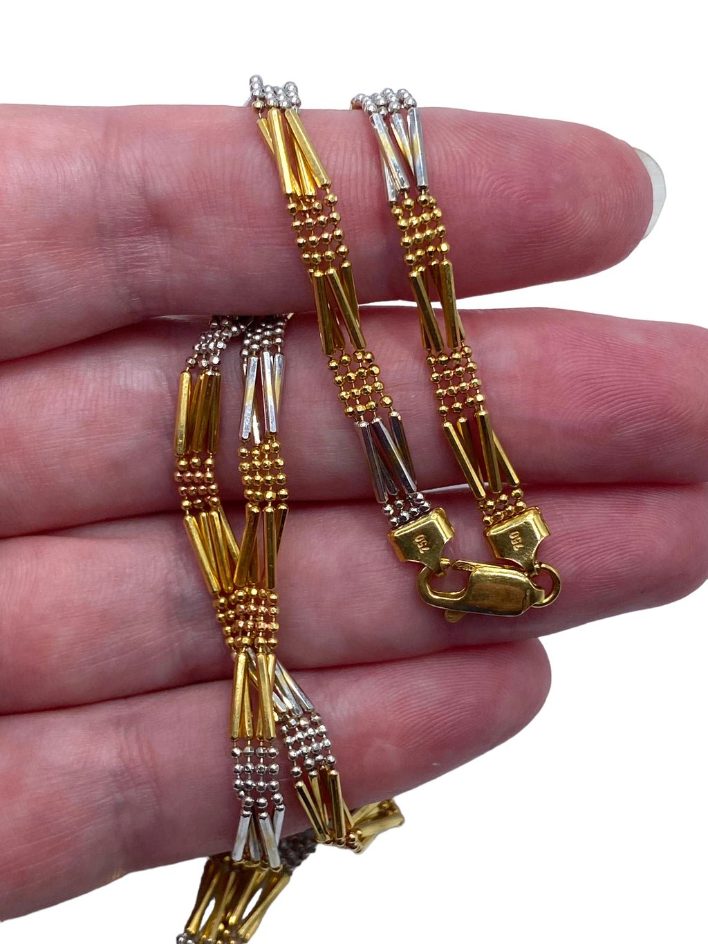 18k Dot and Dash Two-tone Necklace