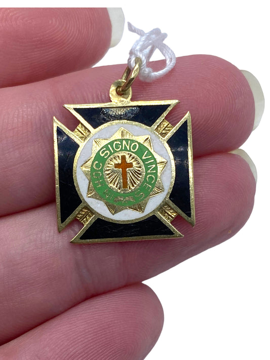 14k Cross Knights Templar Conquer Charm