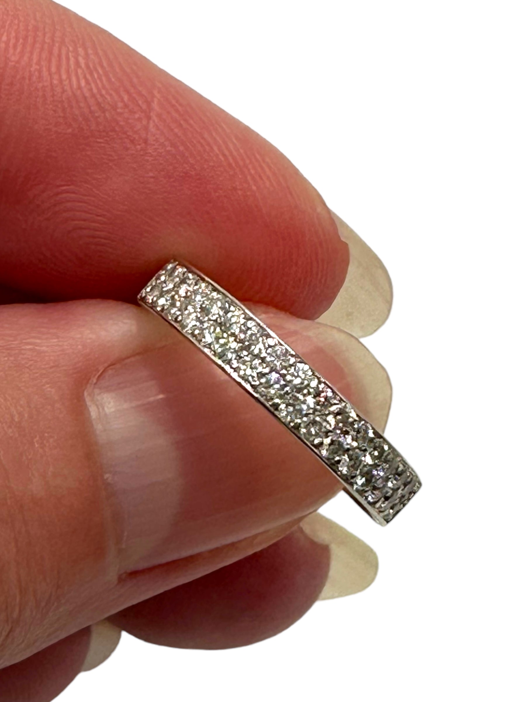 18k White Gold Diamond Stacker Band Ring