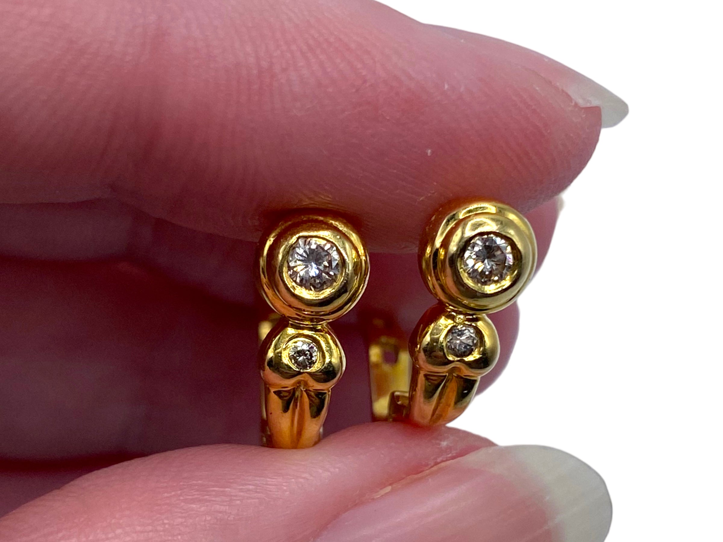 14k Diamond Leverback Earrings