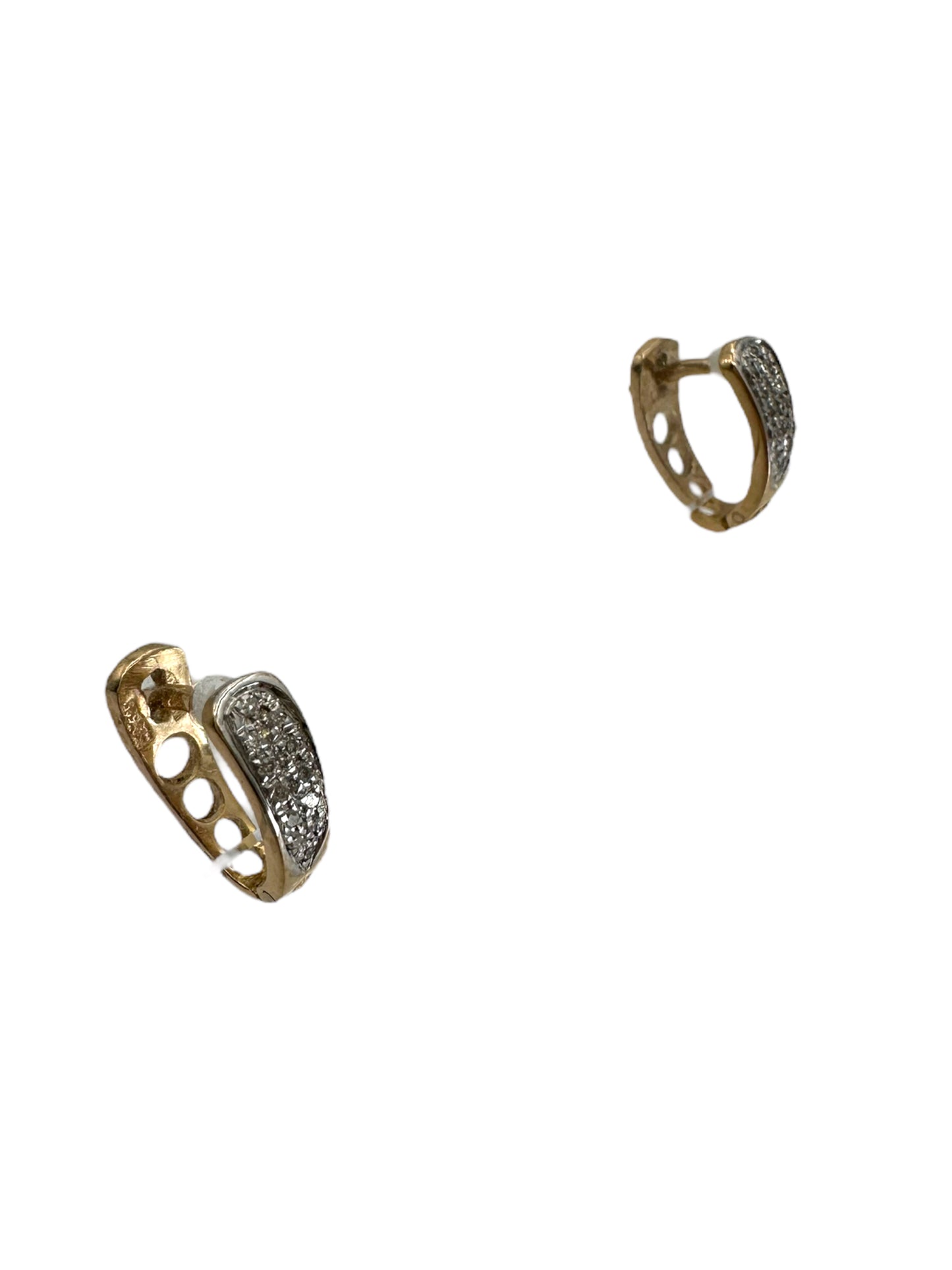 14k Diamond Huggie Earrings