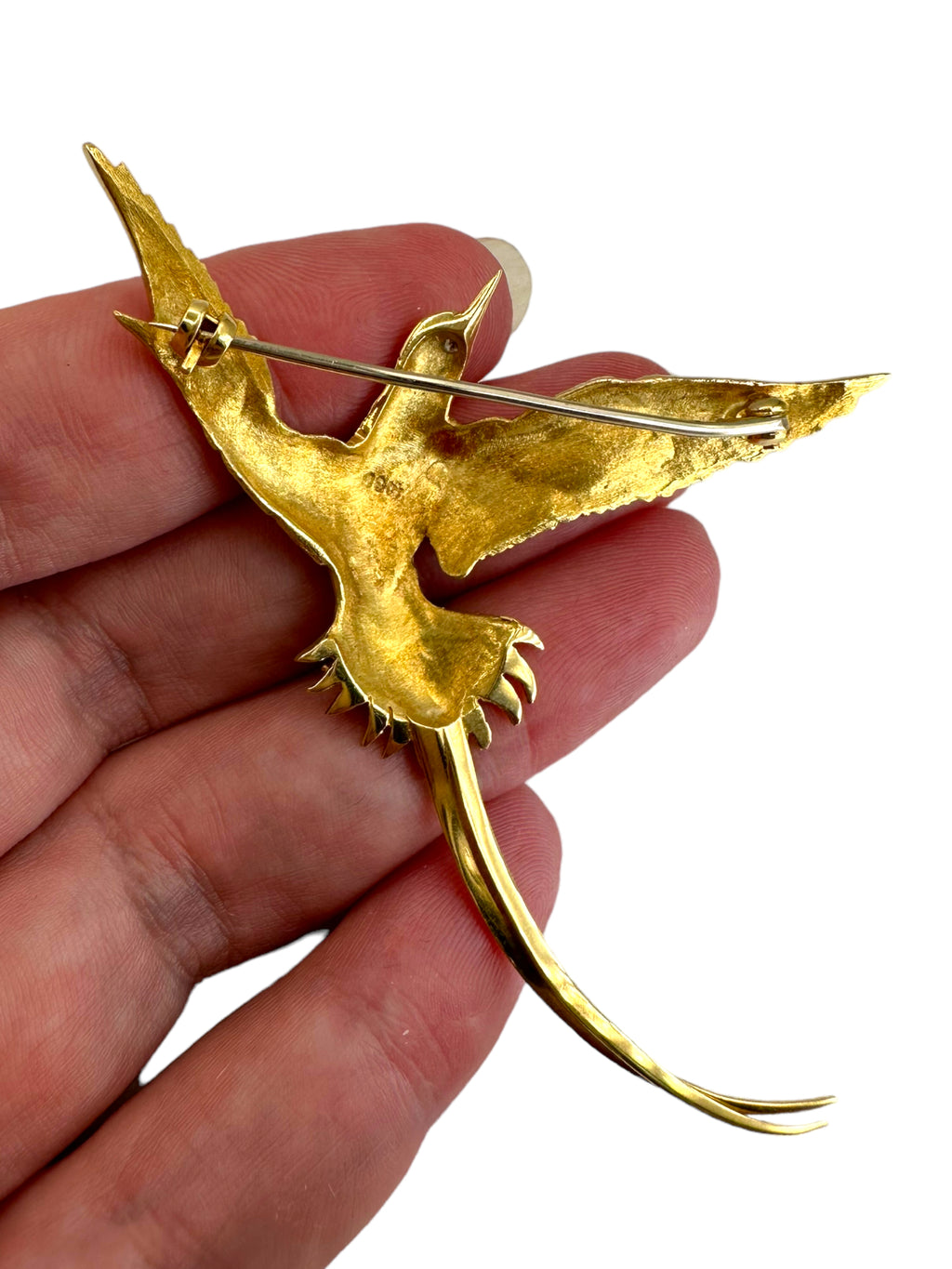 18k Diamond Bird Brooch