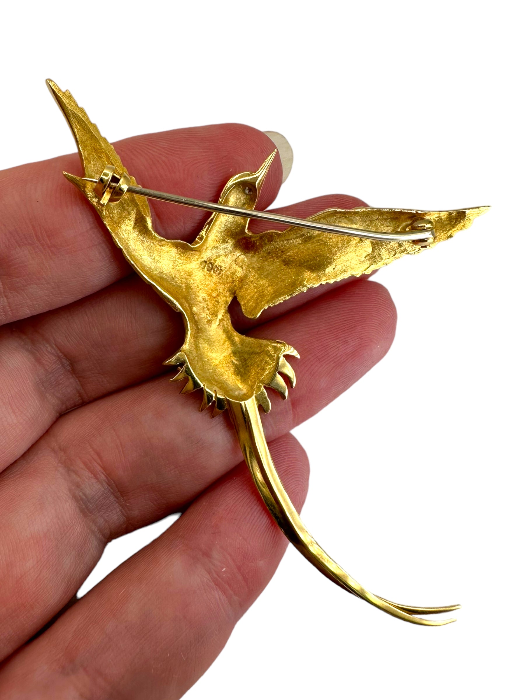 18k Diamond Bird Brooch