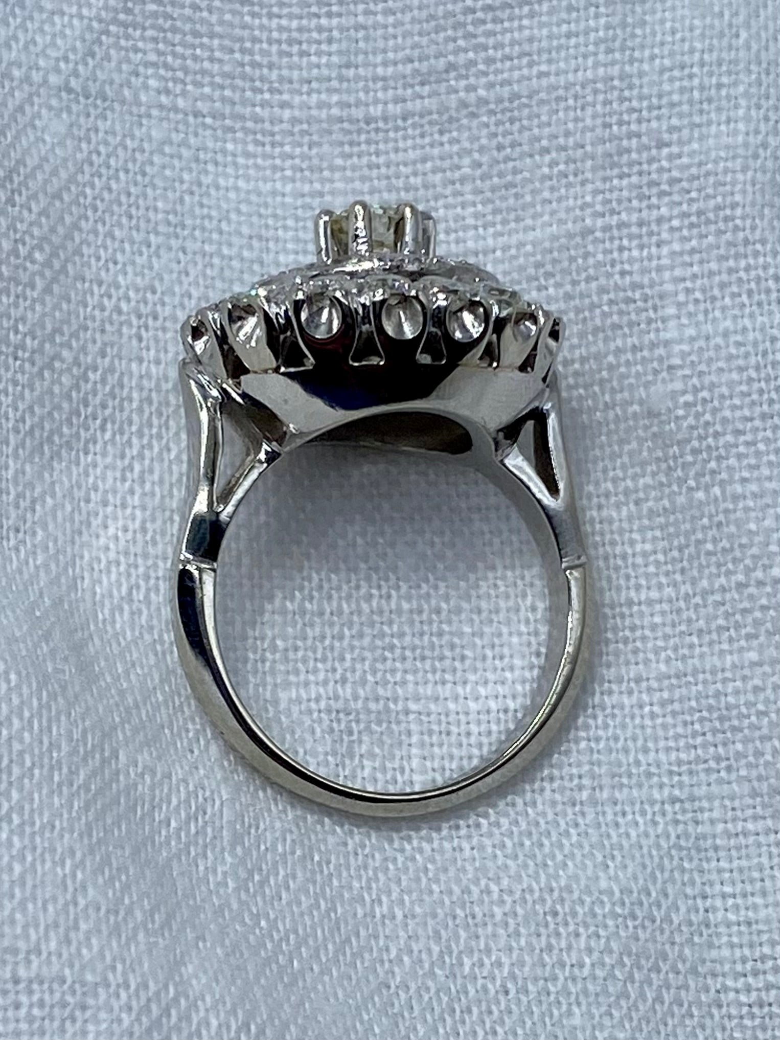 14k Diamond Bullseye Ring