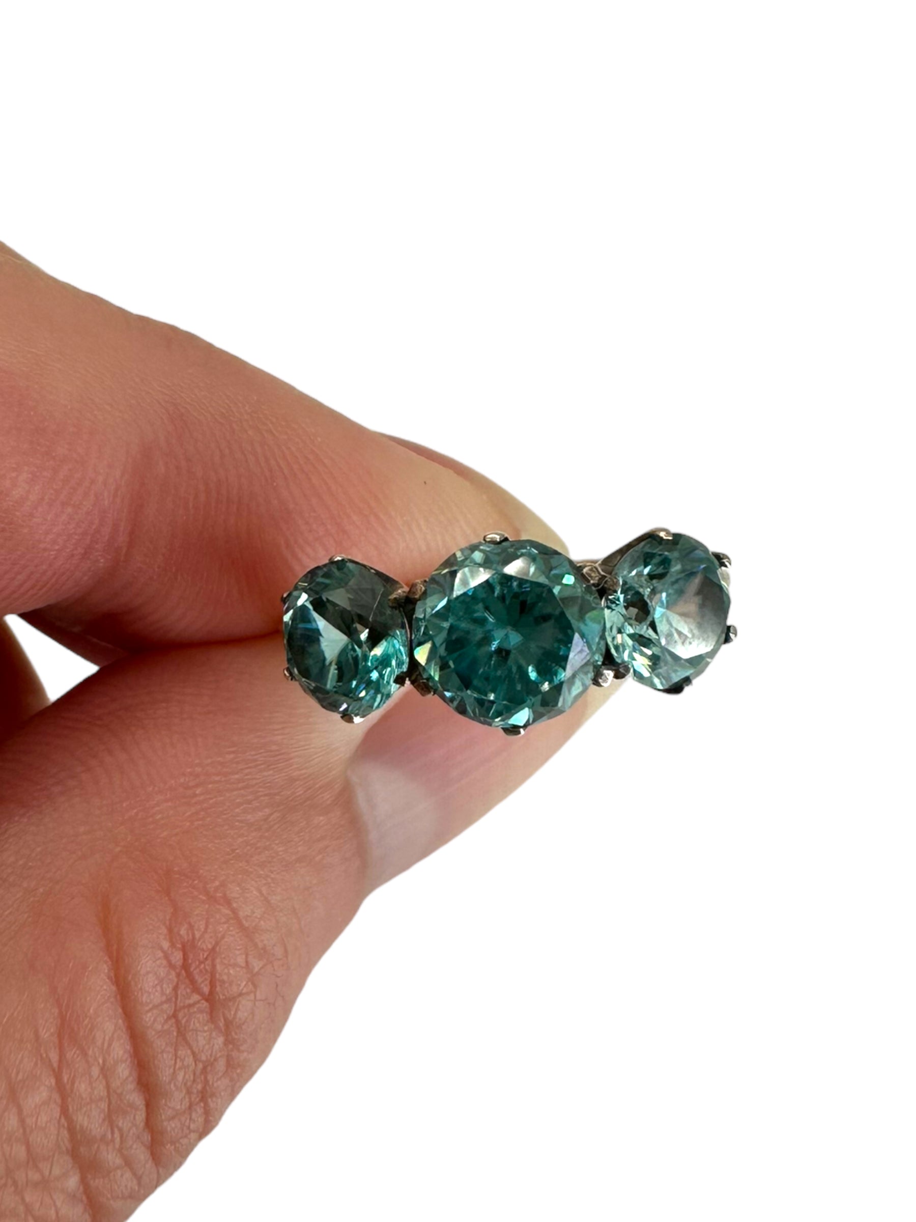 Silver Blue Zircon Ring