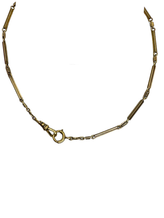 14k Bar Link Watch Chain
