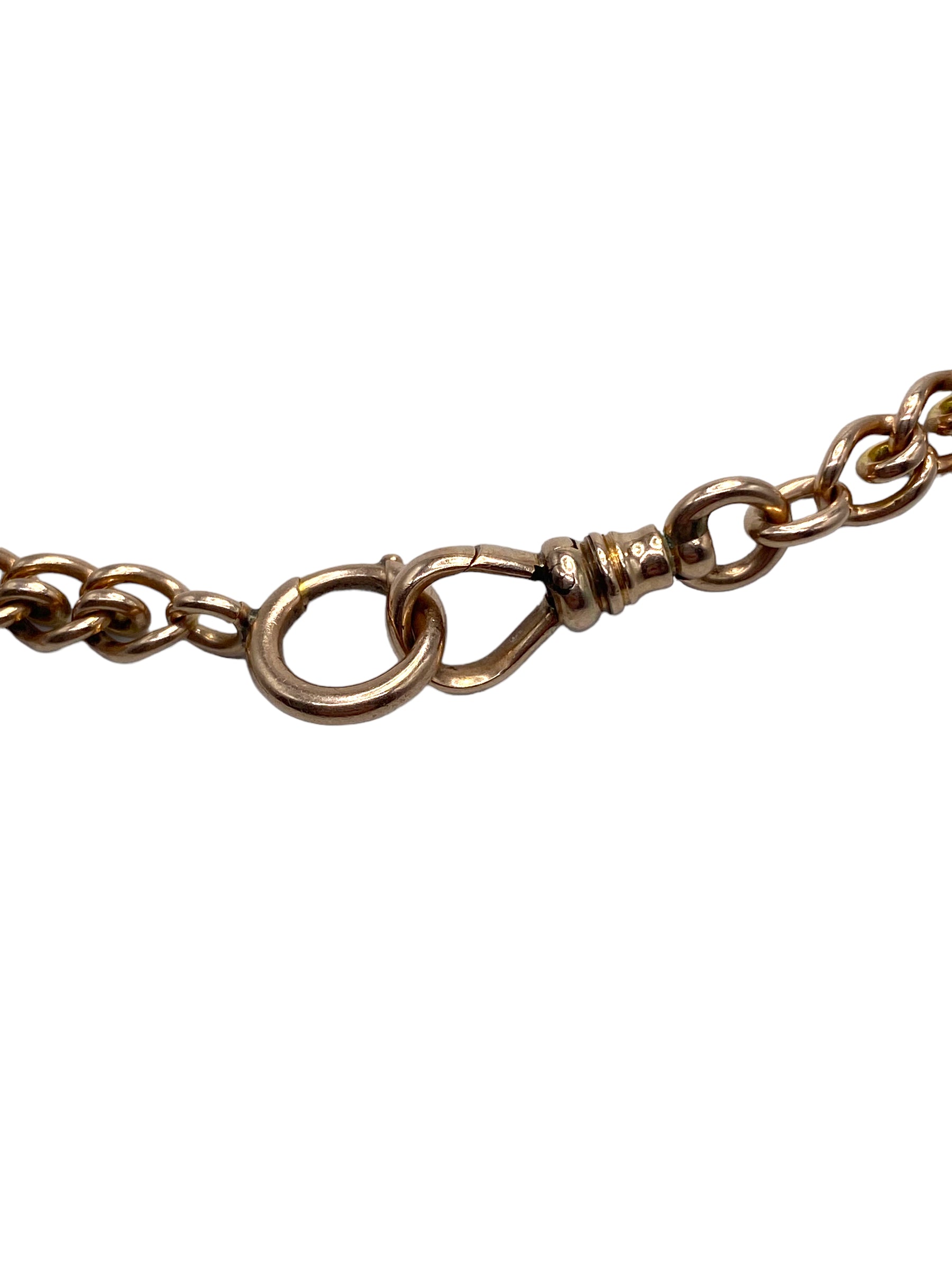 14k Rosy Gold Spring Link Watch Chain