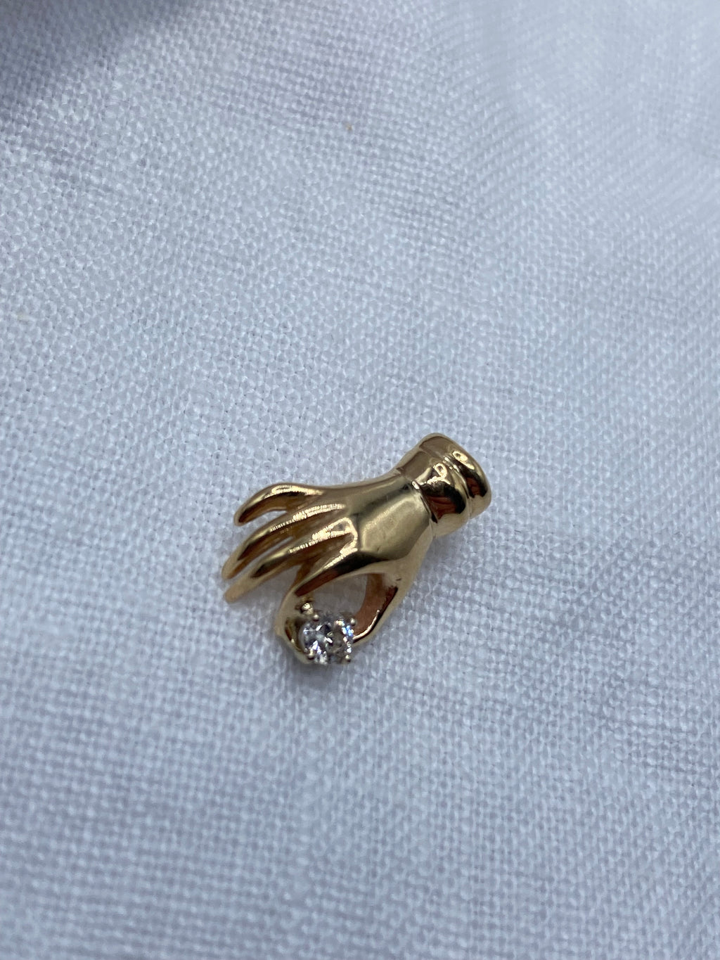 14k Diamond Hand Pendant