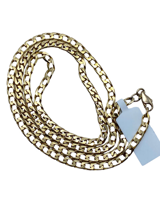 14k Flattened Squared Curb Chain Necklace