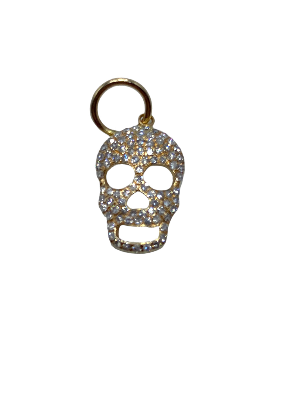 14k Diamond Skull Pendant