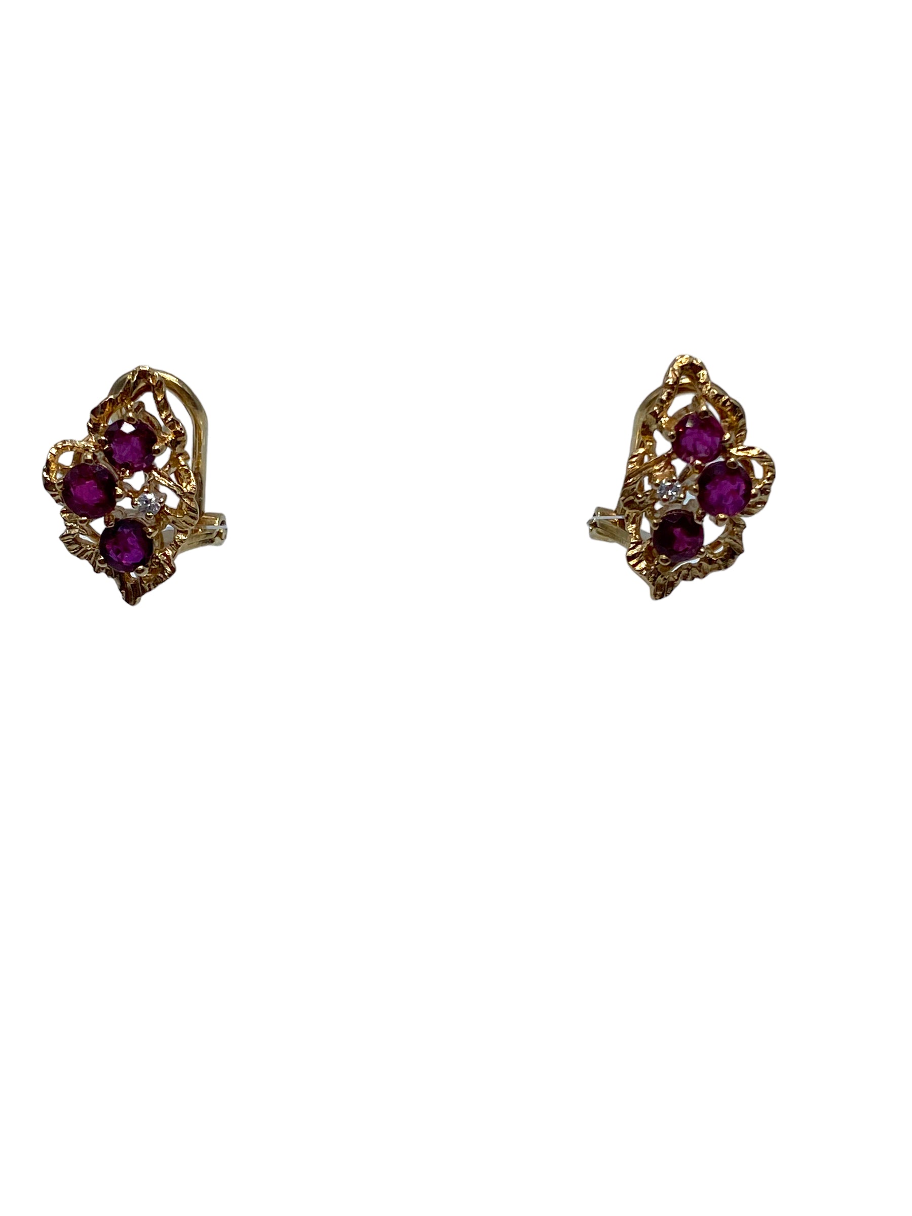 14k Ruby Diamond Earrings