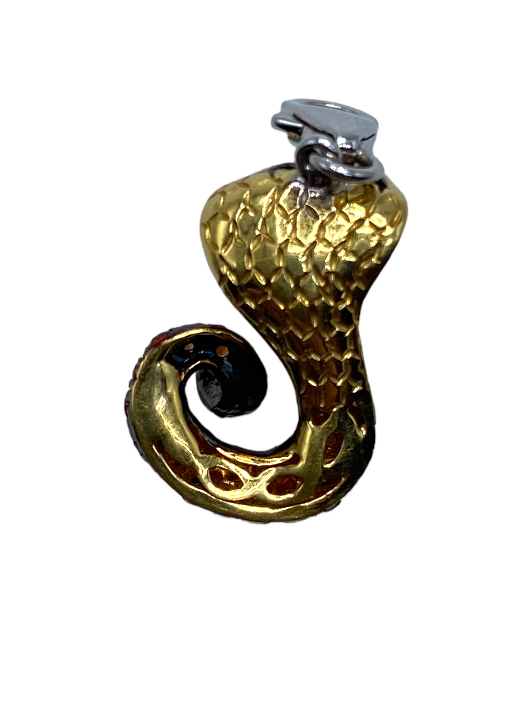 18k Sapphire Garnet Snake Charm