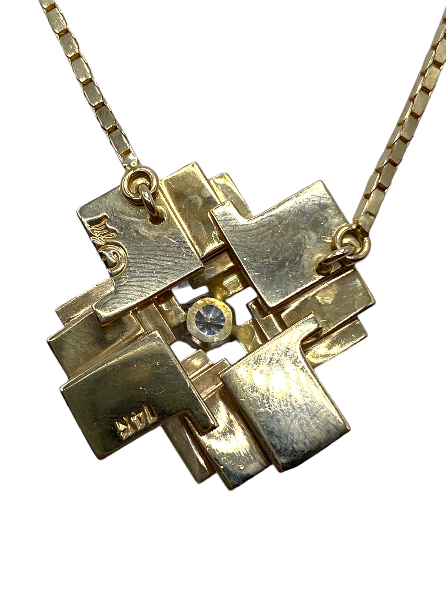 14k Geometric Pendant Necklace