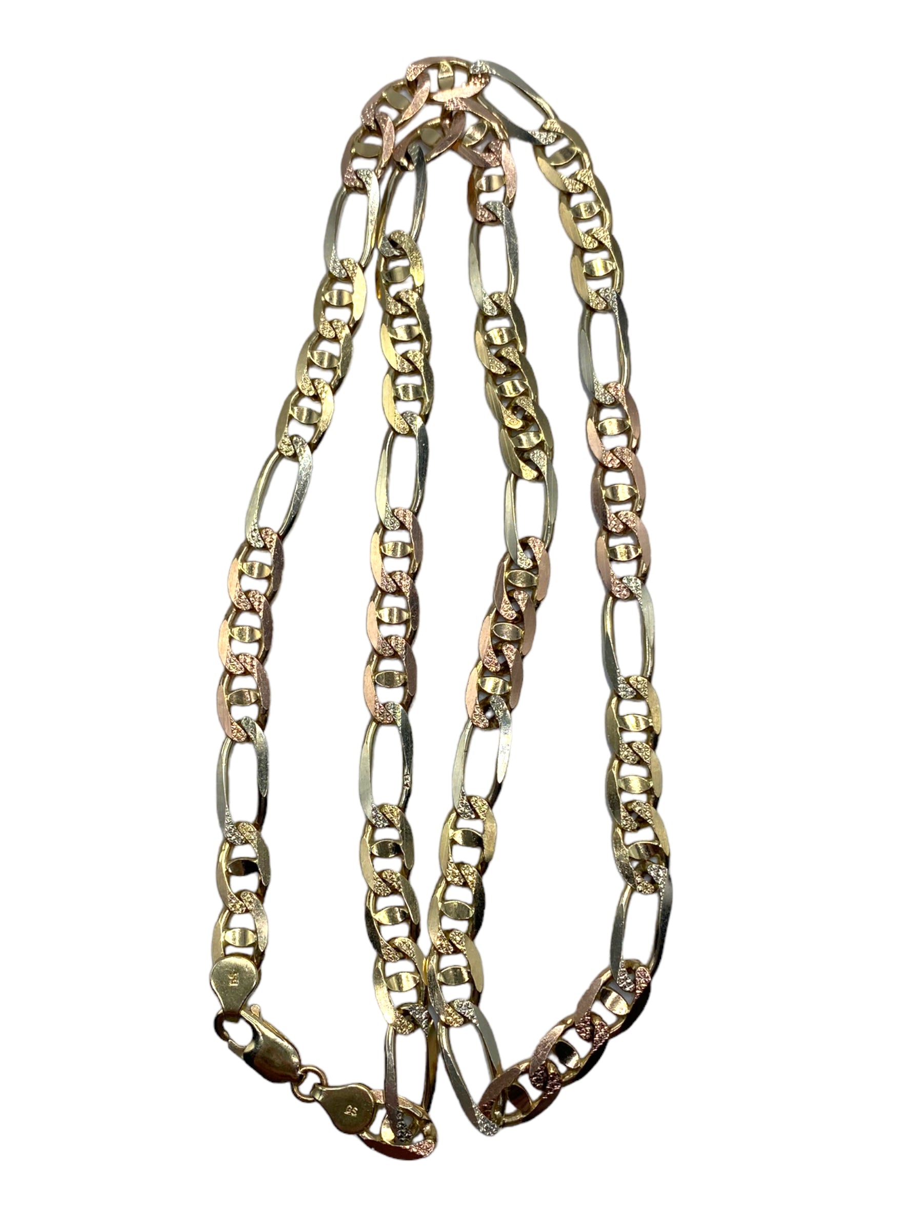 14k Two-tone Figaro Chain Necklace