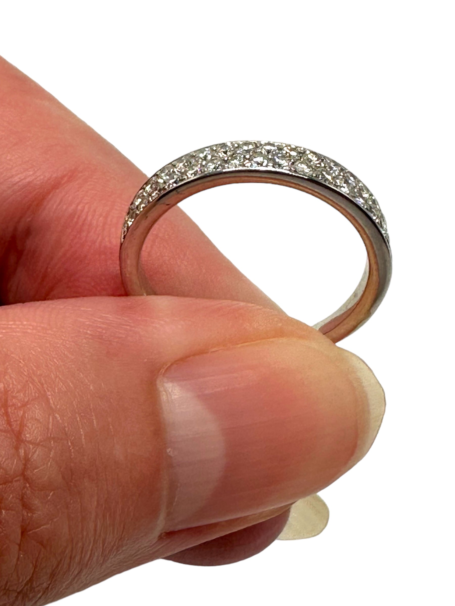 18k White Gold Diamond Stacker Band Ring