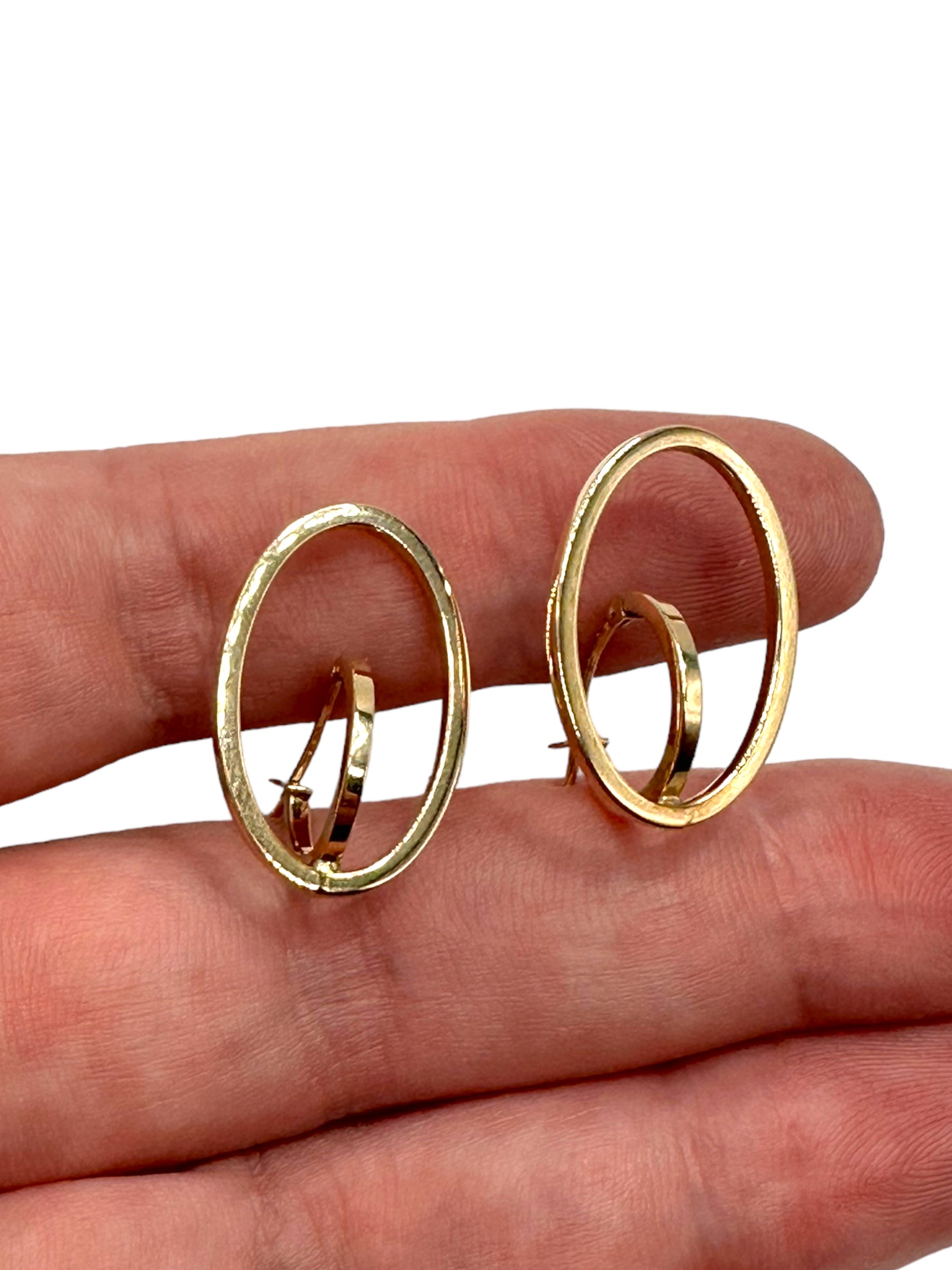 14k Saturn Hoop Earrings by Milor