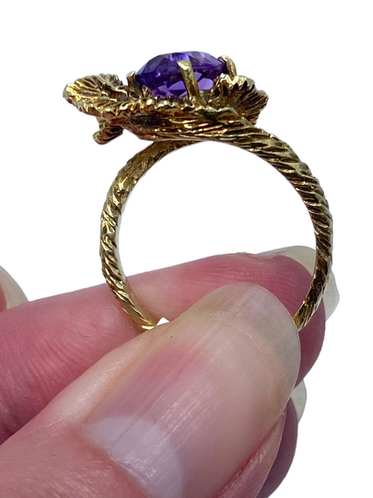 14k Organic Amethyst Ring