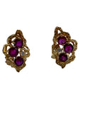 14k Ruby Diamond Earrings