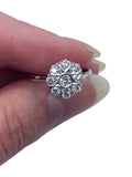 14k Platinum Victorian Style Star/ Flower Diamond Ring