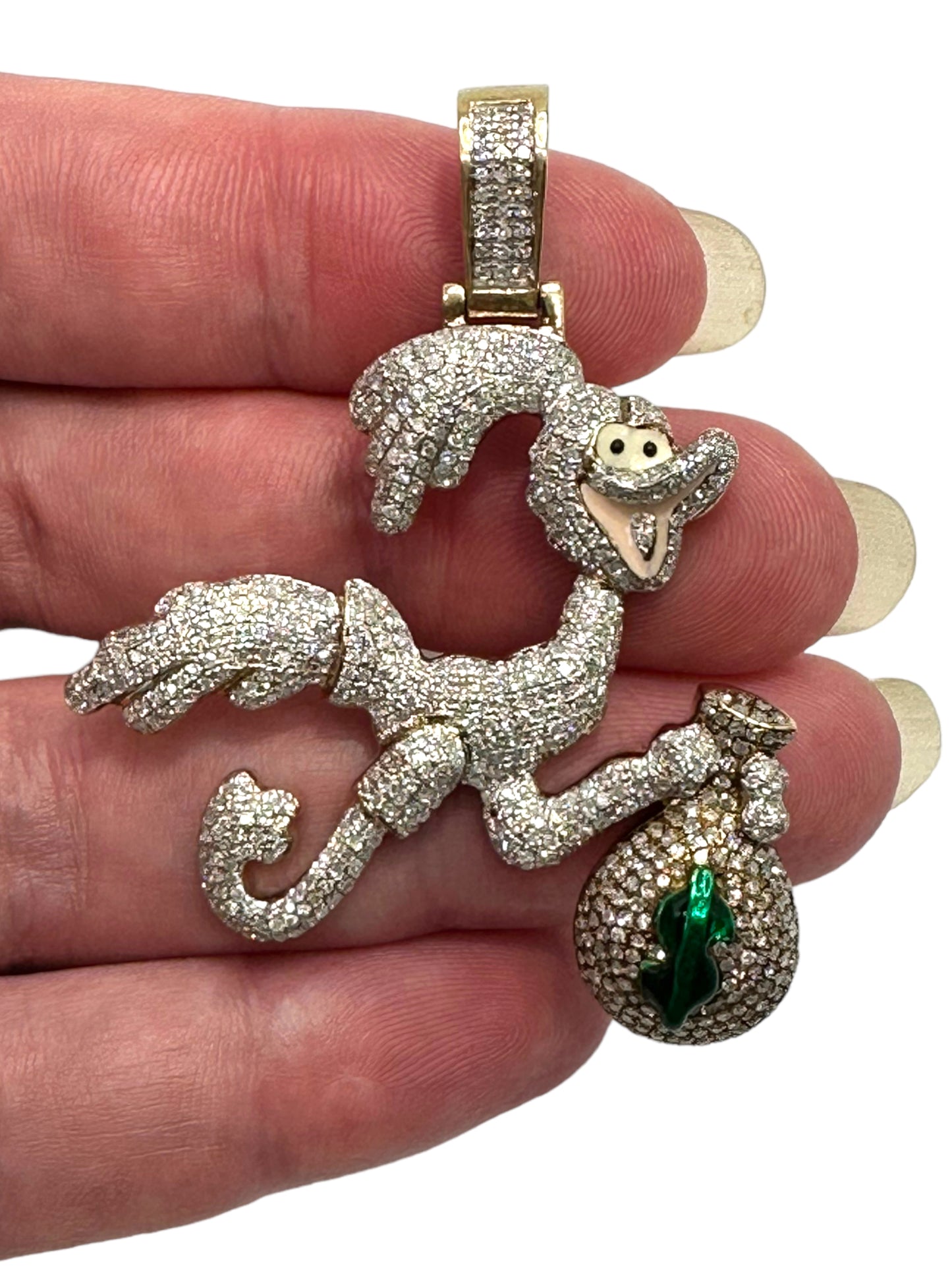 10k Diamond Enamel Roadrunner Pendant