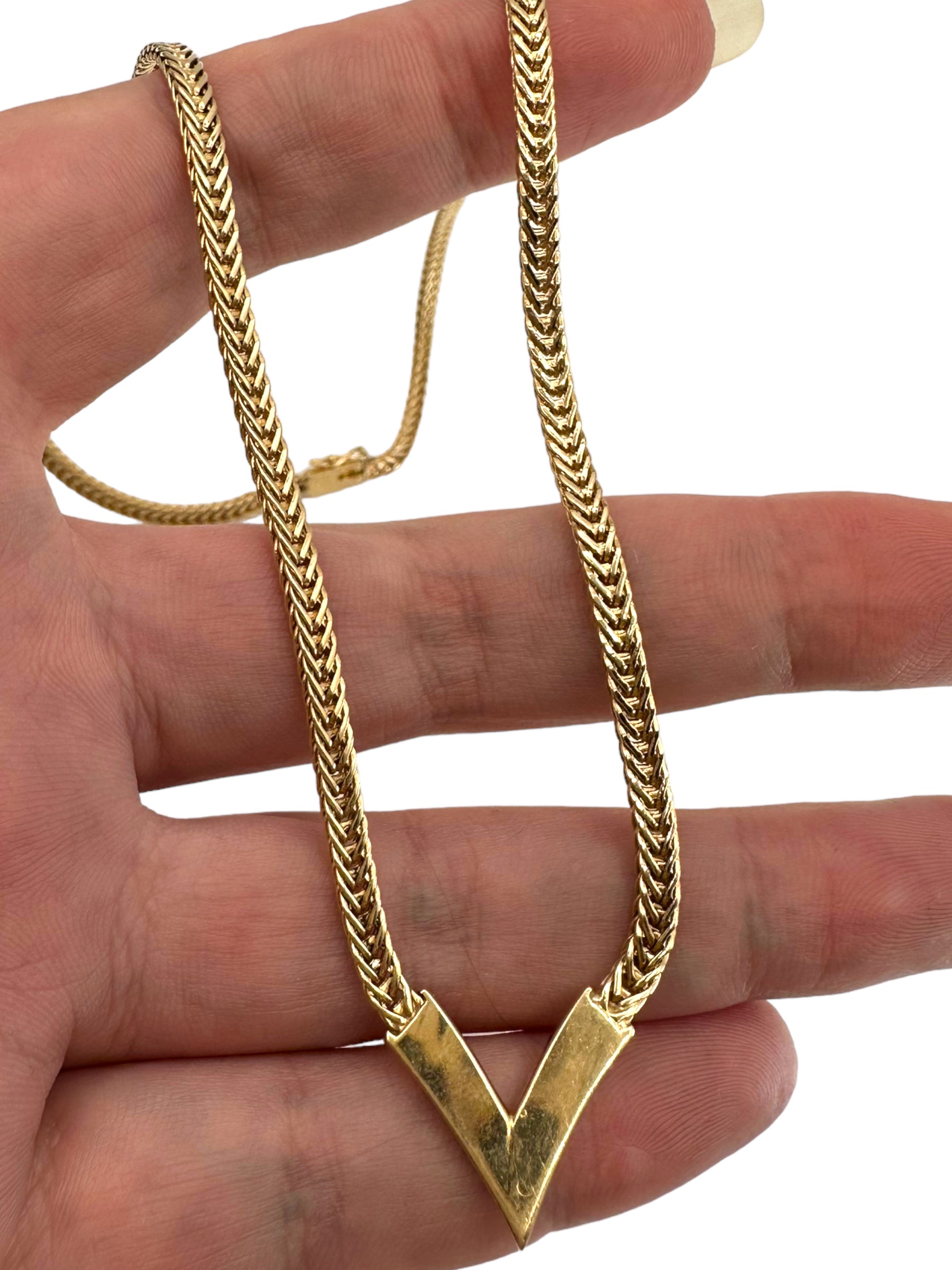 14k Diamond “V” Necklace
