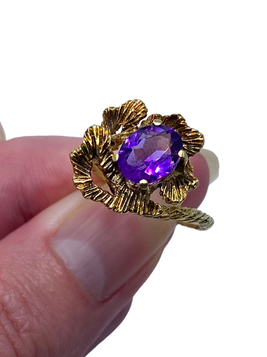 14k Organic Amethyst Ring