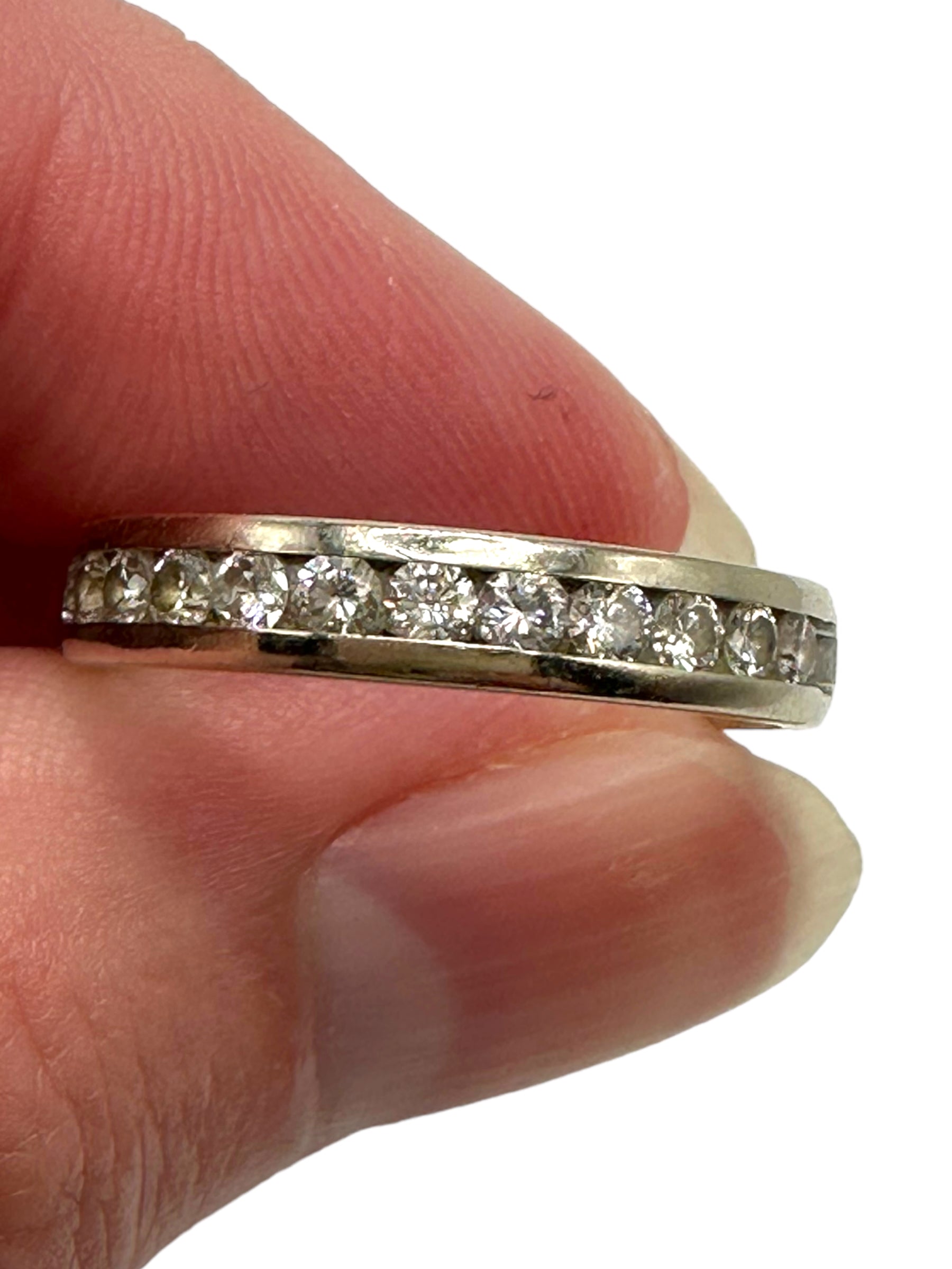 14k White Gold Diamond Stacker Band Ring