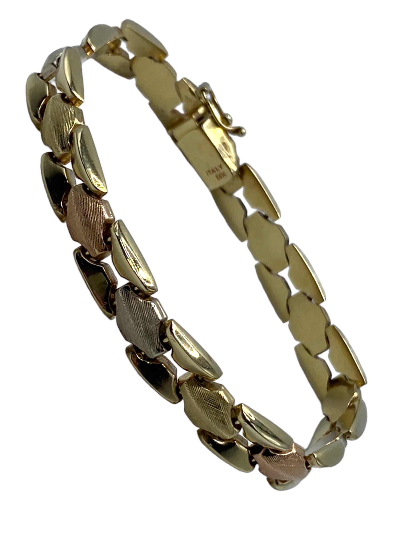14k Tri-tone Chunky Link Bracelet