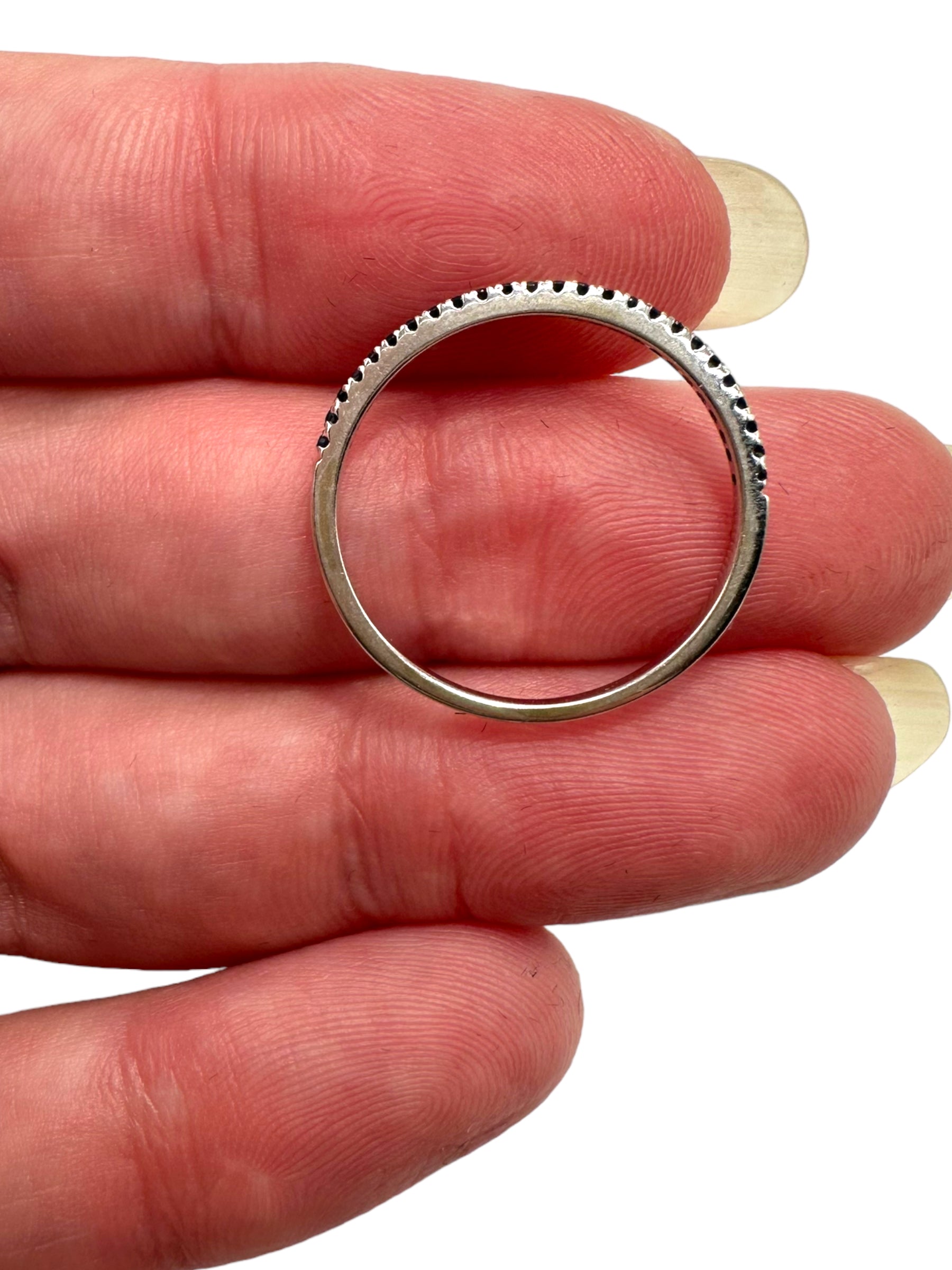 14k White Gold Sapphire Stacker Band Ring