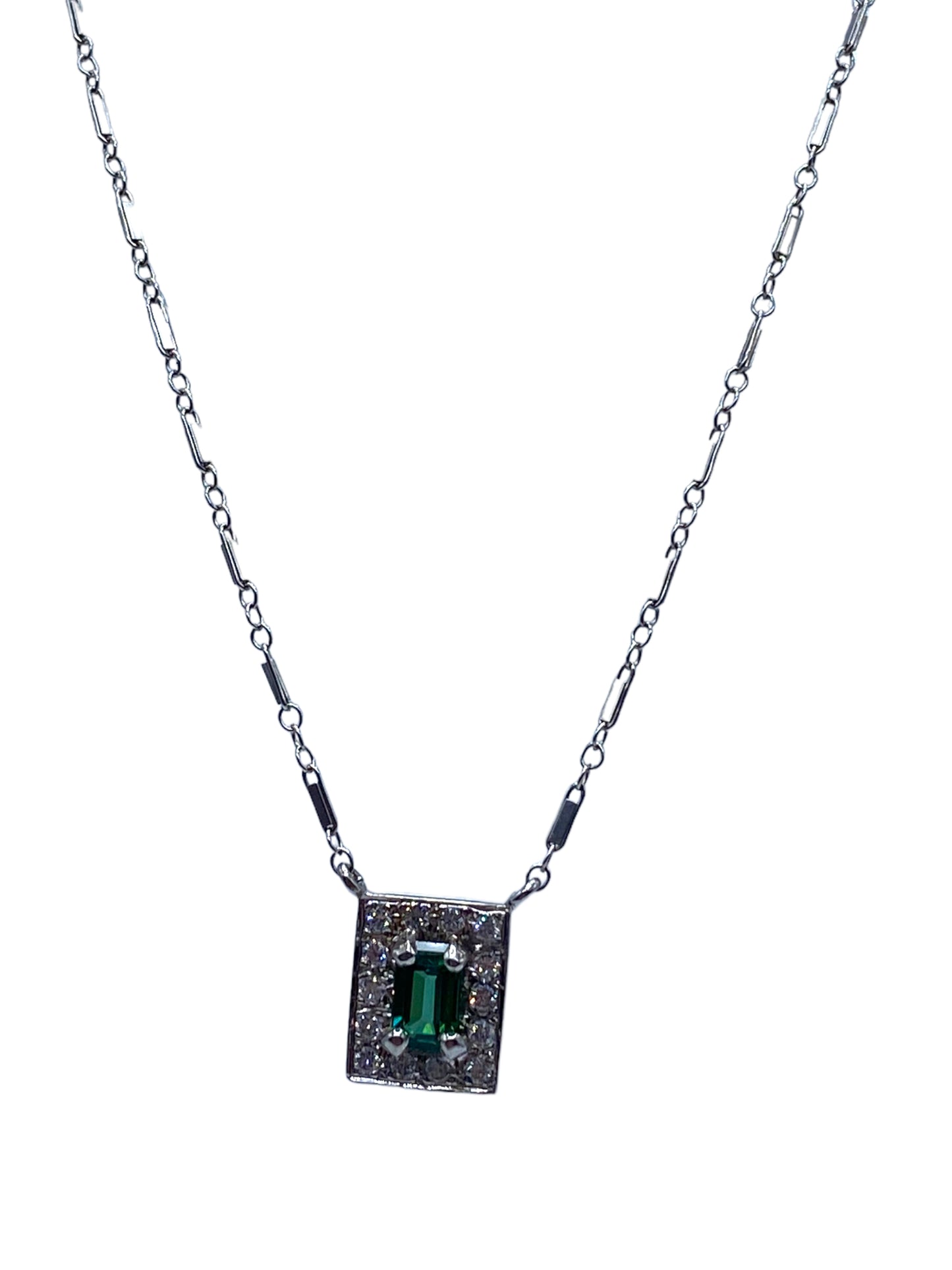 14k Tourmaline Diamond Necklace