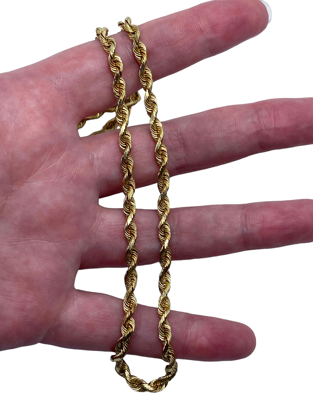 14k Solid Rope Chain Necklace