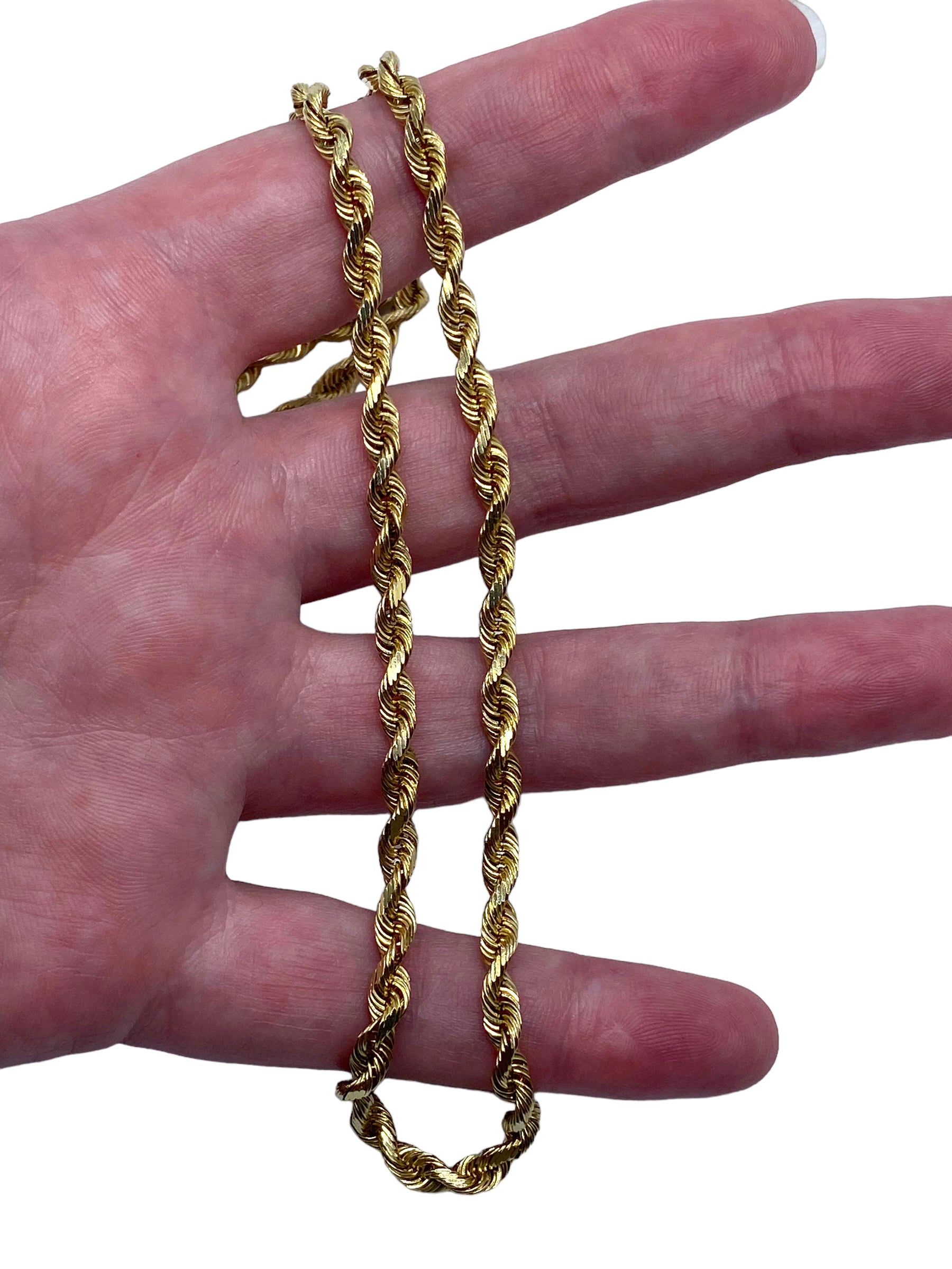 14k Solid Rope Chain Necklace