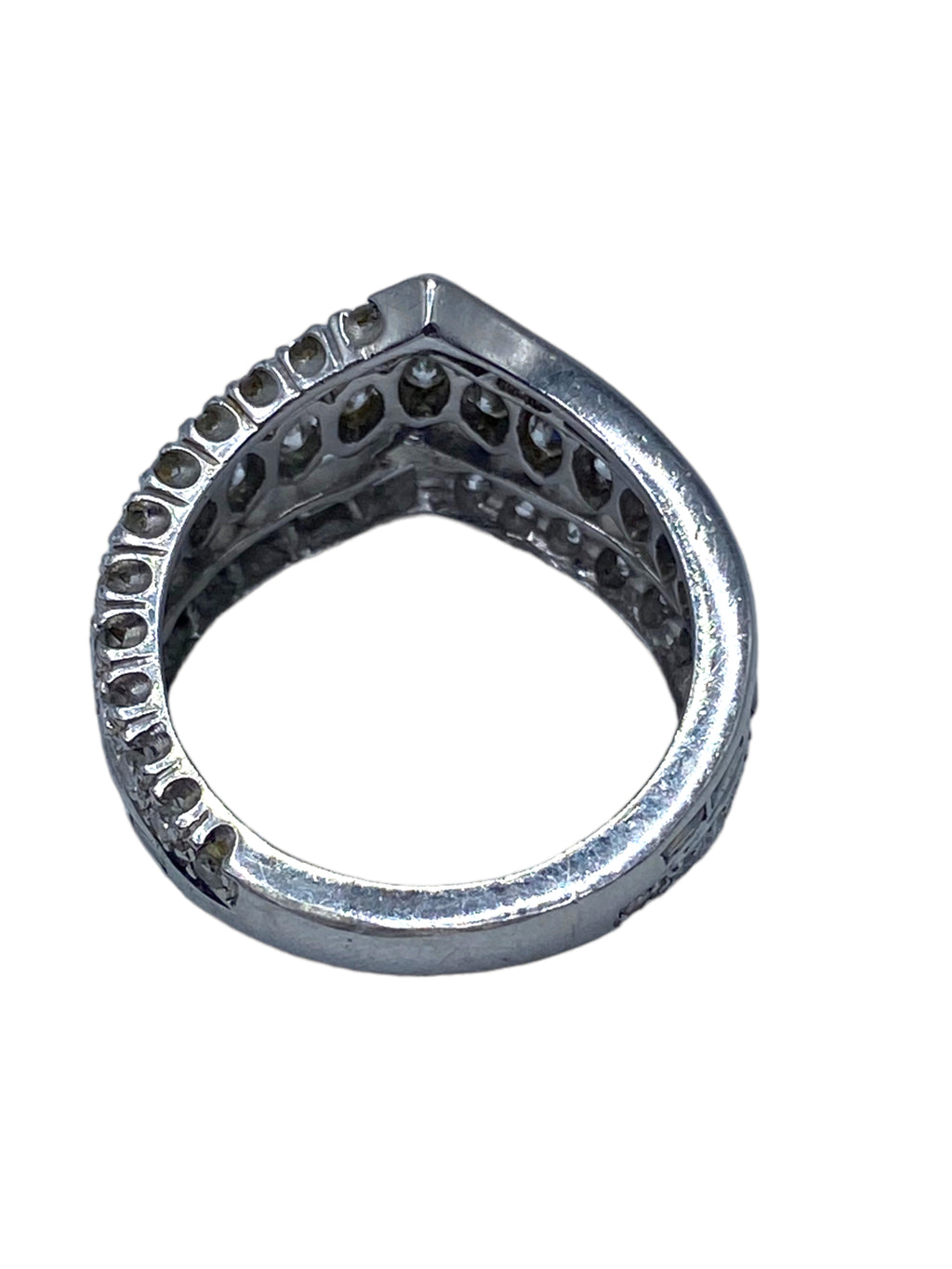 14k Diamond Chevron Ring