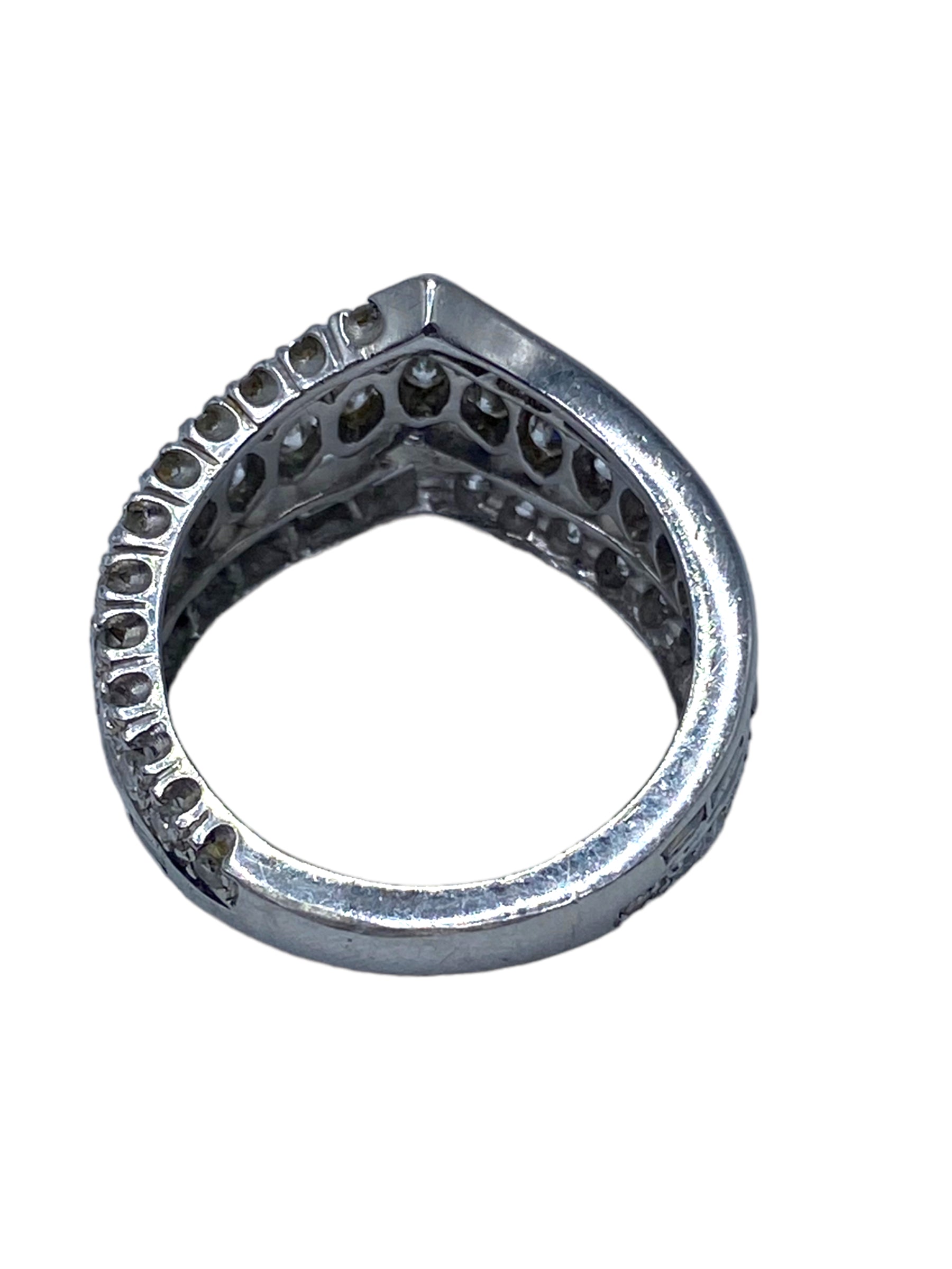 14k Diamond Chevron Ring
