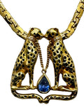 18k Dual Cheetahs Tanzanite Necklace