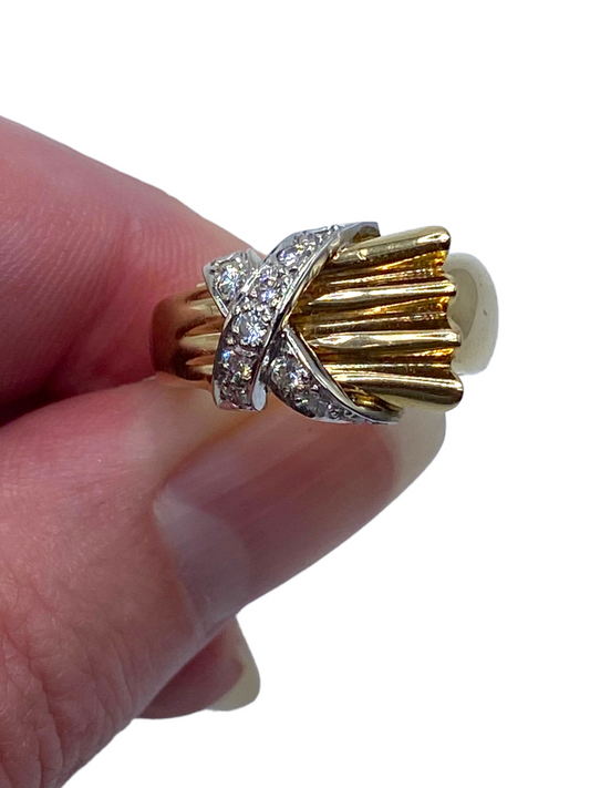 14k Retro Diamond Ring