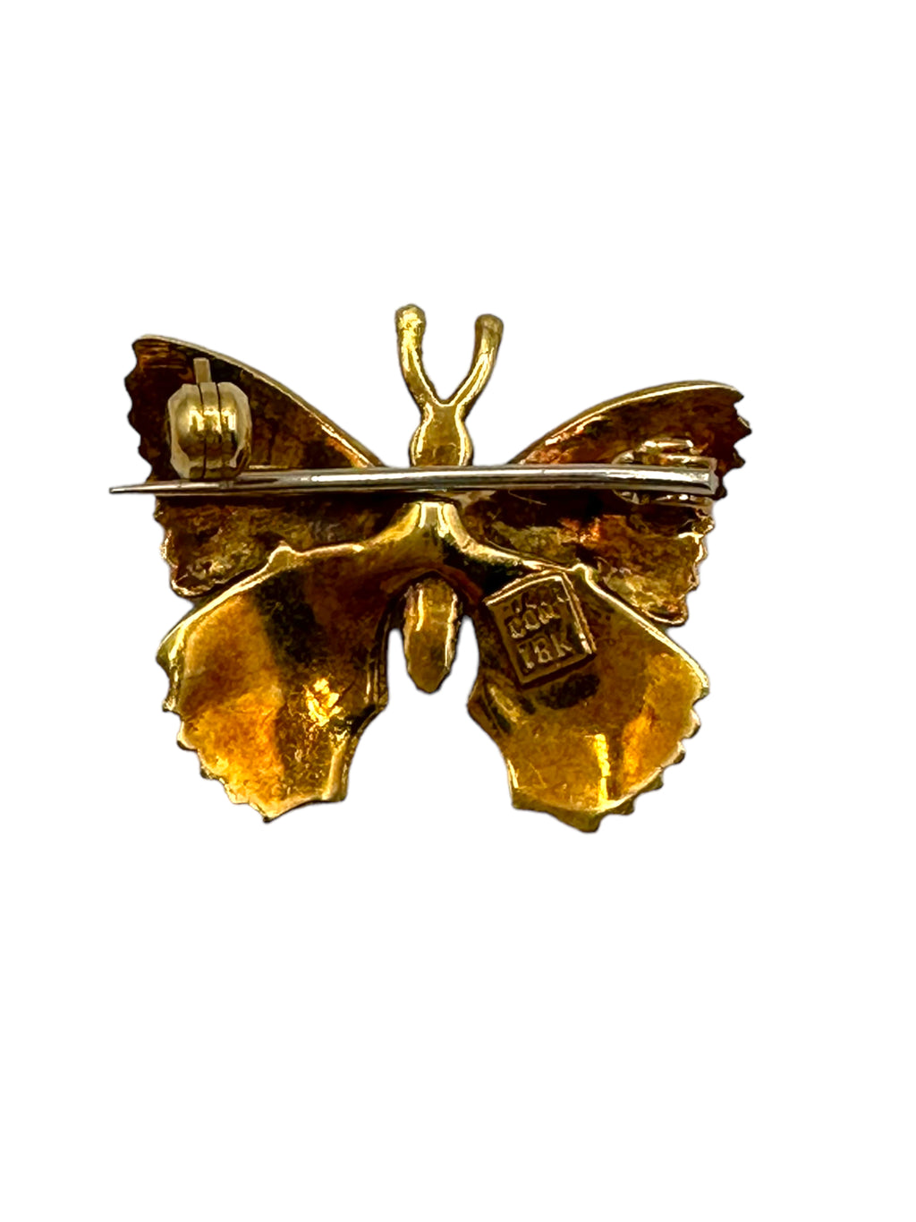 18k Enamel Butterfly Pin