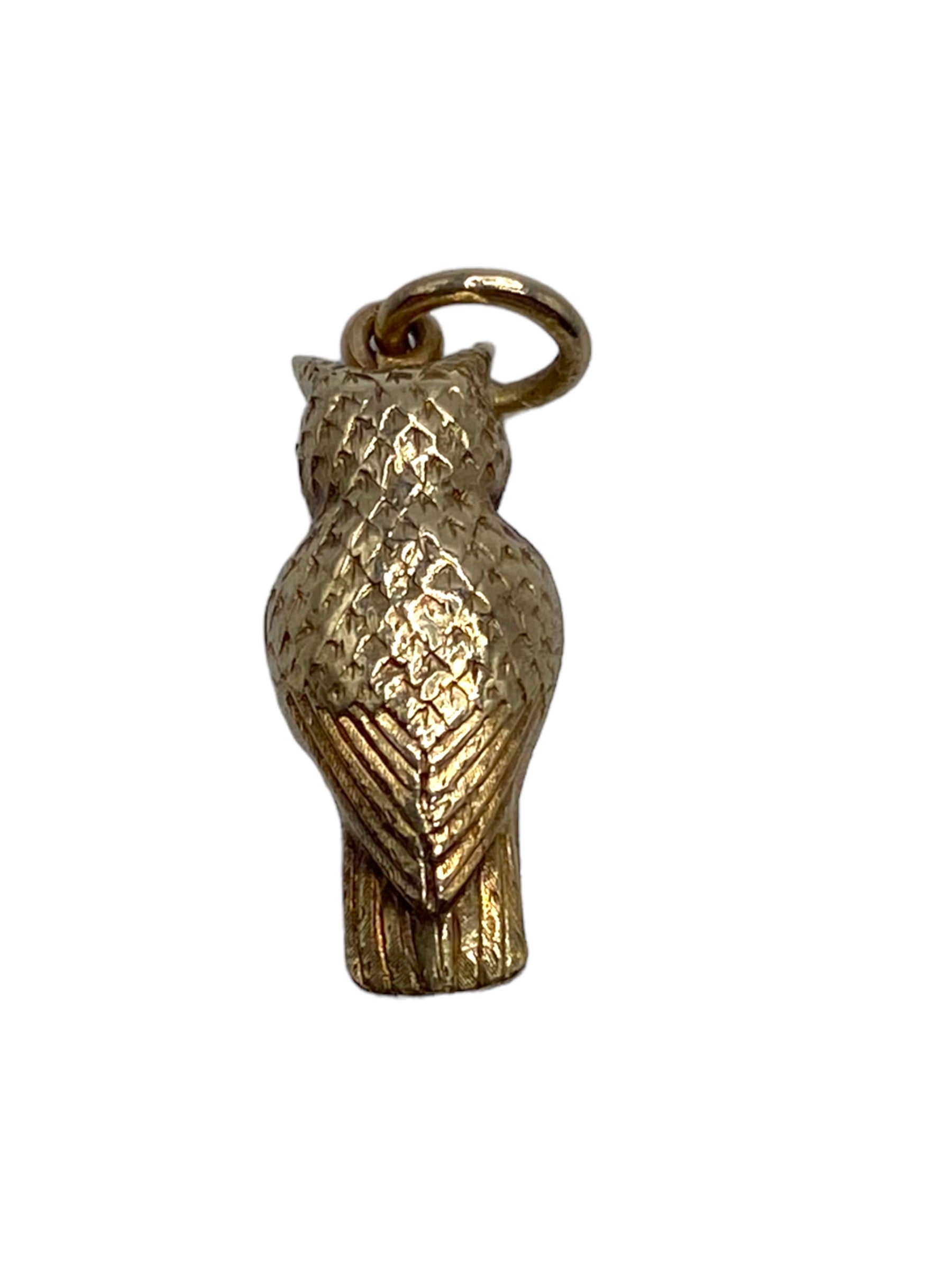 14k Owl Charm