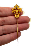 14k Sapphire Diamond German Stickpin
