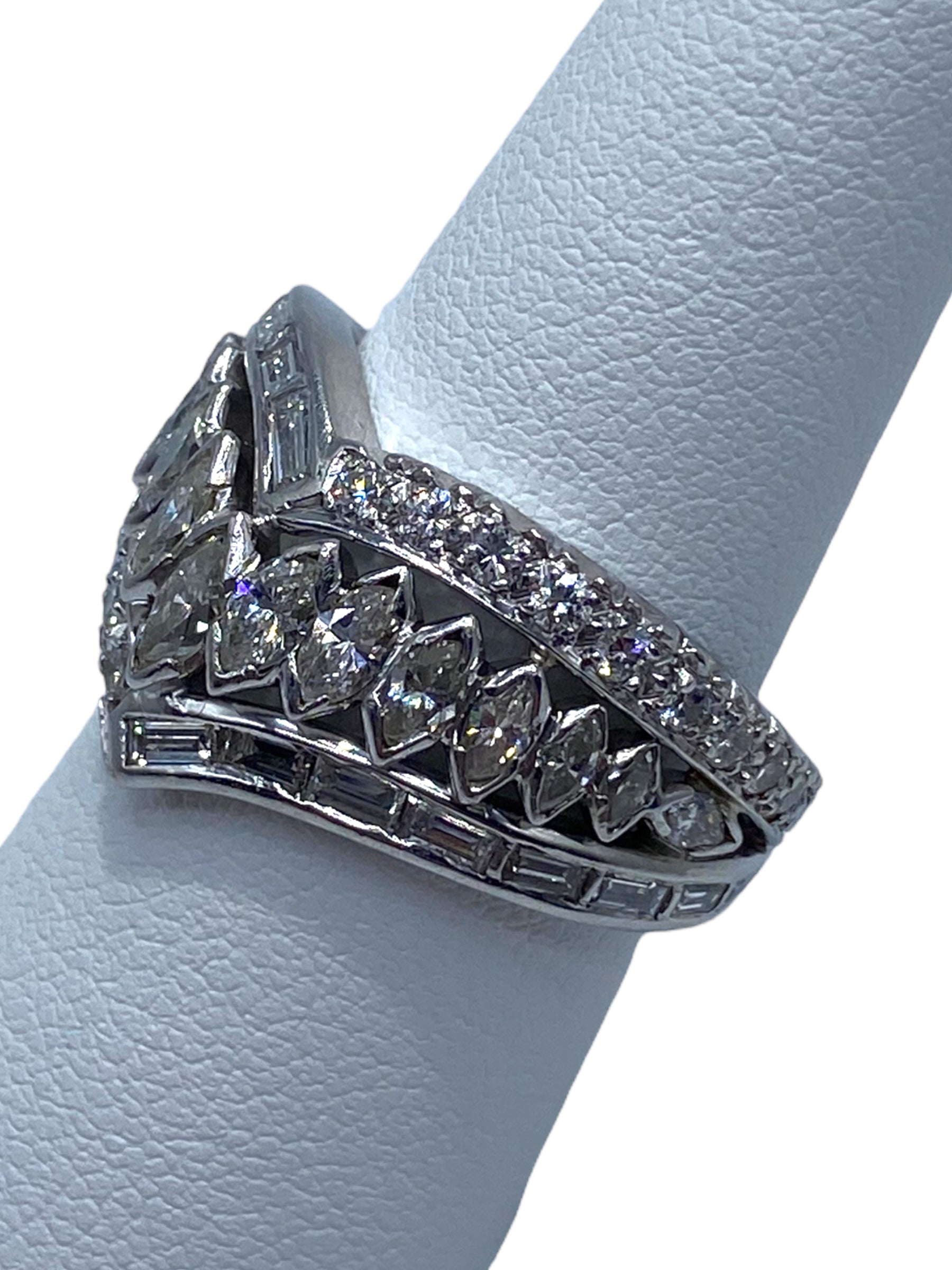 14k Diamond Chevron Ring