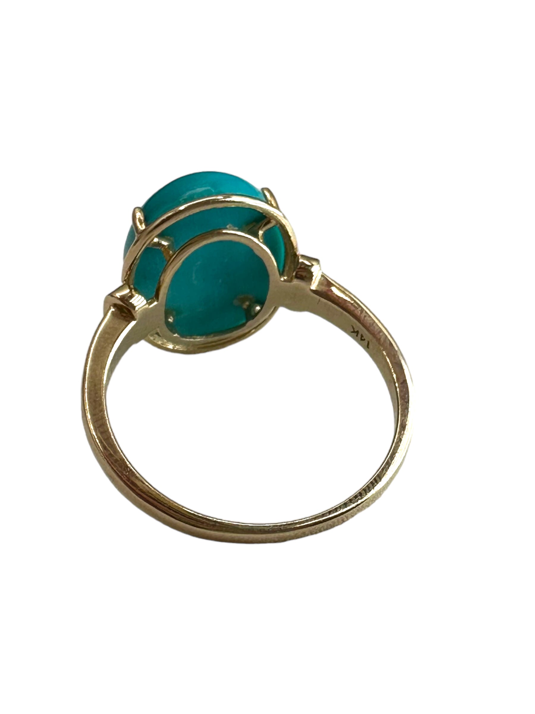 14k Turquoise Diamond Ring